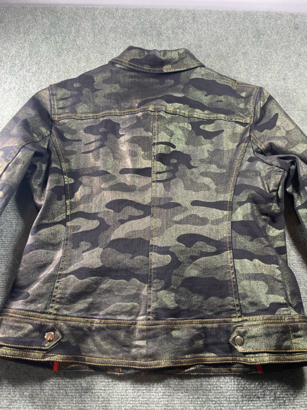 Camo Metallic Moto Jacket in Green by Nygard - Picture 12 of 12